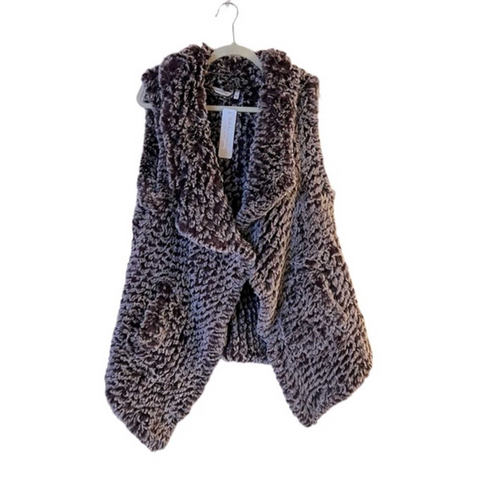 NWT! SOFT SURROUNDINGS Purple Faux Fur Draped Vest